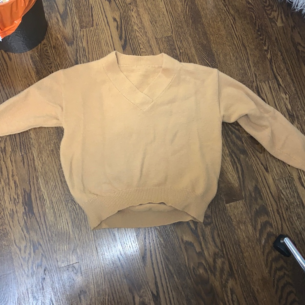 V-Neck Light Orange Sweater (size small)